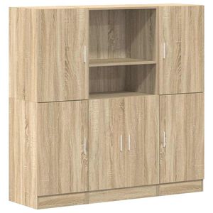 vidaXL Conj. m&oacute;veis de cozinha 3 pcs deriv. de madeira carvalho sonoma