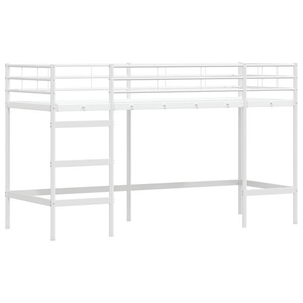 vidaXL Estrutura de Cama Loft para Crian&ccedil;as Branco 99,5 x 190 cm A&ccedil;o