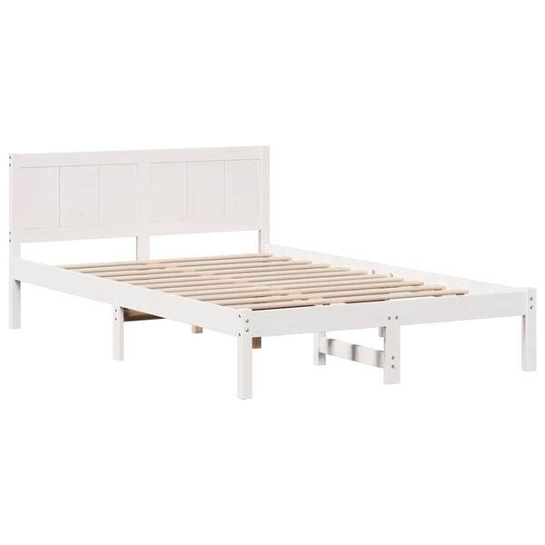 vidaXL Estrutura da Cama Branco 140 x 190 cm Madeira de pinho maci&ccedil;a