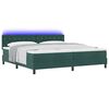 vidaXL Cama Box Spring LED com led Verde Escuro 200 x 200 cm Veludo