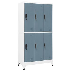 vidaXL Cacifo a&ccedil;o 90x45x180 cm cinza-claro e cinza-escuro
