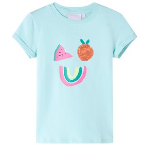 vidaXL T-shirt de crian&ccedil;a ciano-claro 116