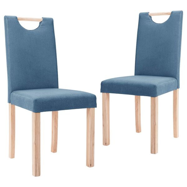 vidaXL Cadeiras de jantar 2 pcs tecido azul