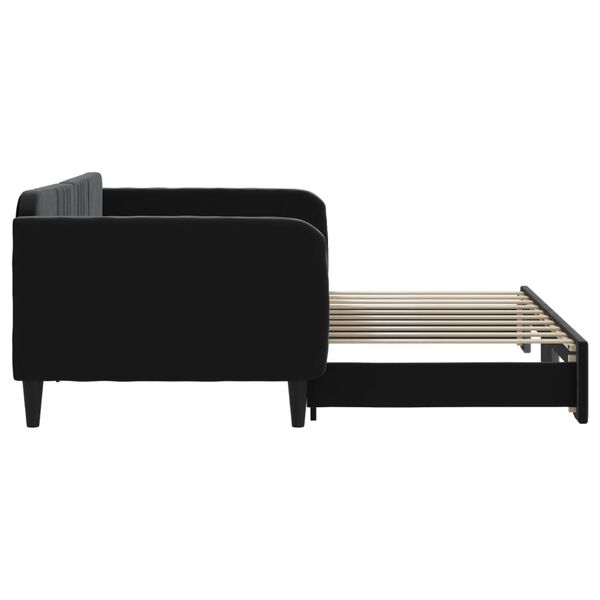 vidaXL Sof&aacute;-cama com gavet&atilde;o 90x190 cm veludo preto