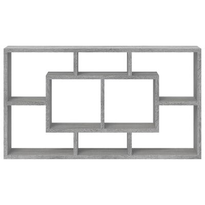 vidaXL Prateleira de exposição de parede 8 compartimentos sonoma cinza