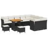 vidaXL Conjunto de Sof&aacute; de Jardim 12 unid. Preto vime PE
