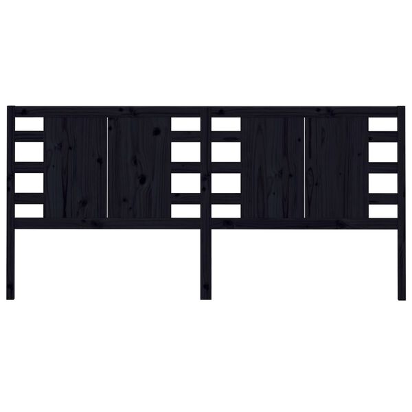 vidaXL Cabeceira de cama 126x4x100 cm pinho maci&ccedil;o preto
