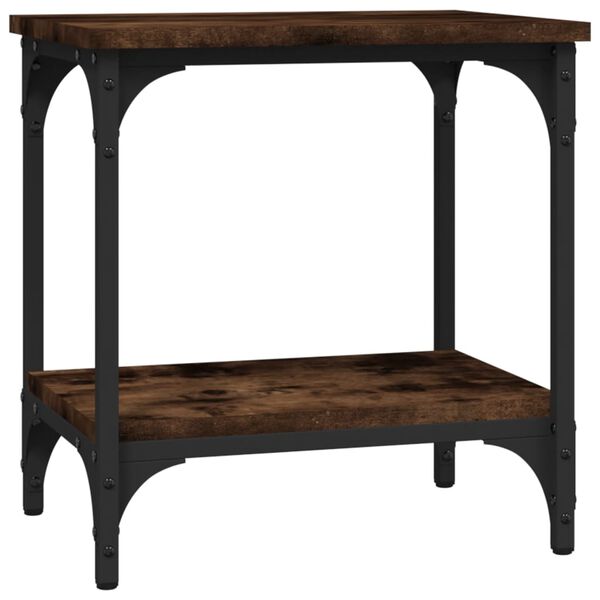 vidaXL Mesa de apoio 40x30x42 cm derivados de madeira carvalho fumado