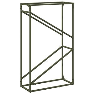 vidaXL Suporte para lenha a&ccedil;o laminado a frio verde azeitona