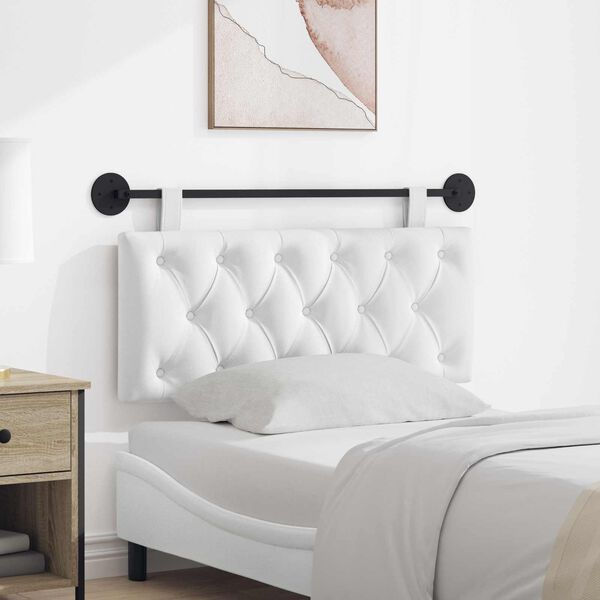 vidaXL Cabeceira Suspensa Branco 110 x 55 x 7 cm tecido