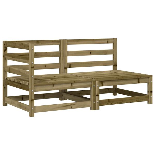 vidaXL Sofá de 2 lugares para jardim c/ almofadões pinho impregnado