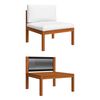 vidaXL Conjunto de lounge de jardim vidaXL com 10 peças e almofadas em madeira de acácia creme e corda