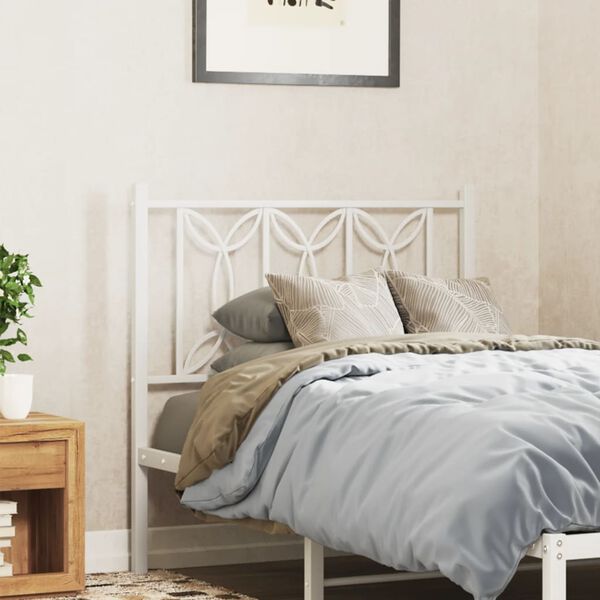 vidaXL Cabeceira de cama 80 cm metal branco
