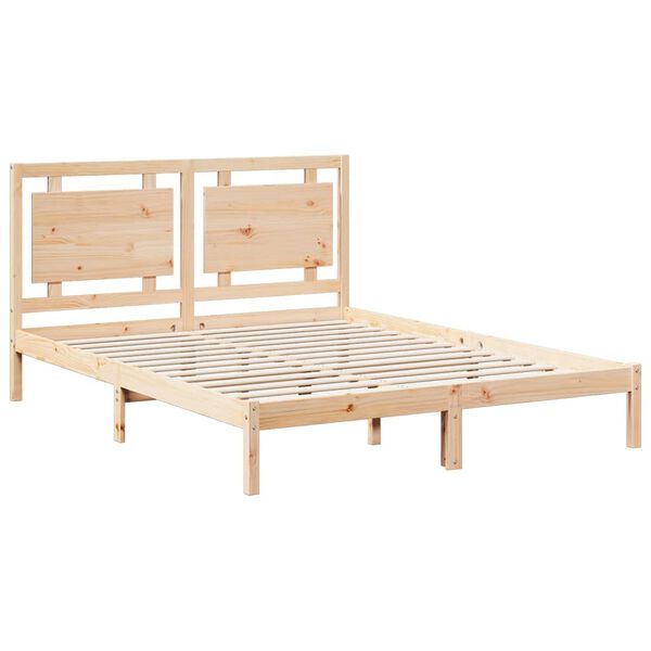 vidaXL Cama extra longa sem colch&atilde;o 140x210 cm madeira maci&ccedil;a
