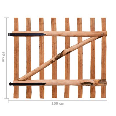 vidaXL Portão para cerca 1 pc 100x90 cm madeira de aveleira impregnada