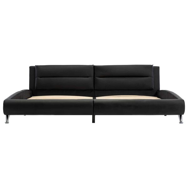 vidaXL Estrutura da Cama Preto 160 x 200 cm Couro Sint&eacute;tico