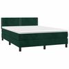 vidaXL Cama box spring c/ colch&atilde;o/LED 140x200 cm veludo verde-escuro