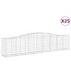 vidaXL Cestos gabi&atilde;o arqueados 25pcs 400x50x80/100cm ferro galvanizado