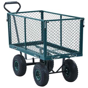 vidaXL Carrinho de m&atilde;o para jardim 350 kg verde