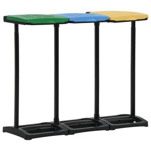 vidaXL Suporte para sacos do lixo com tampa 240-330 L PP multicor