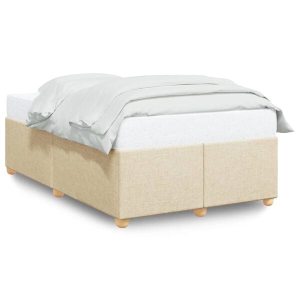vidaXL Estrutura de cama sem colch&atilde;o 120x200 cm tecido cor creme