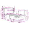 vidaXL Cama com estante sem colchão 100x200 cm pinho maciço