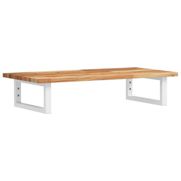 vidaXL Prateleira de parede p/ lavat&oacute;rio a&ccedil;o/madeira de ac&aacute;cia maci&ccedil;a