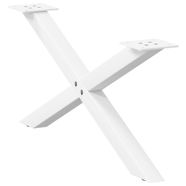 vidaXL P&eacute;s para mesa de centro em formato de X, 2 pe&ccedil;as, branco, 70x (30-31) cm, a&ccedil;o