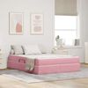 vidaXL Cama com arruma&ccedil;&atilde;o e colch&atilde;o Rosa 140 x 200 cm Veludo