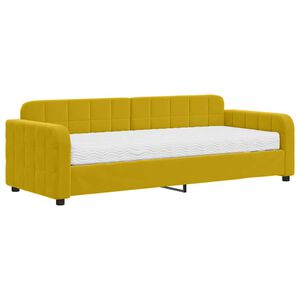 vidaXL Sof&aacute;-cama com colch&atilde;o 80x200 cm veludo amarelo