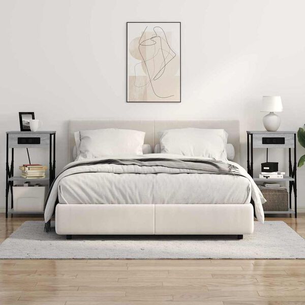 vidaXL Arm&aacute;rio de Cabeceira Cinza Sonoma 41 x 31 x 76 cm