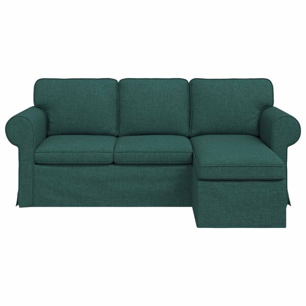 vidaXL Sof&aacute; Verde Escuro 215 x 138 x 80 cm tecido