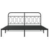 vidaXL Estrutura de cama em metal com cabeceira 180x200 cm preto