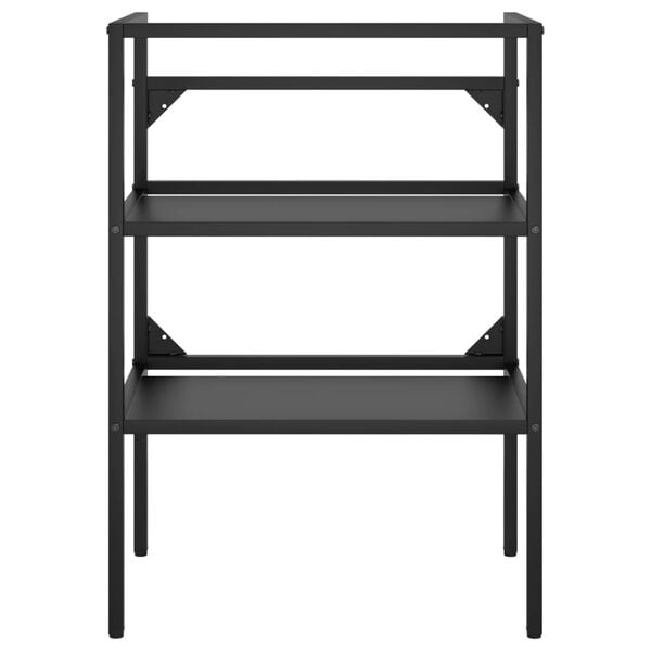 vidaXL Estrutura p/ lavat&oacute;rio casa de banho ferro 59x38x83 cm preto