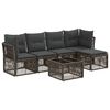 vidaXL Conjunto de Sof&aacute; de Jardim 6 unid. Cinzento vime PE
