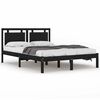 vidaXL Estrutura de cama 140x190 cm madeira maci&ccedil;a preto