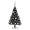 vidaXL &Aacute;rvore de Natal Artificial Pr&eacute;-iluminada Preto 120 cm PVC