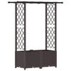 vidaXL Cama Elevada com Treli&ccedil;a e Telhado Castanho 124,5 x 40 x 136 cm