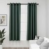 vidaXL Cortinas opacas aspeto linho c/ ilh&oacute;s 2 pcs 140x175 cm verde