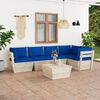 vidaXL 6 pcs conjunto lounge de paletes + almofad&otilde;es madeira de abeto