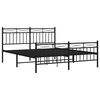 vidaXL Estrutura de cama com cabeceira e p&eacute;s 150x200 cm metal preto