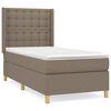 vidaXL Cama com molas/colch&atilde;o 80x200 cm tecido castanho-acinzentado
