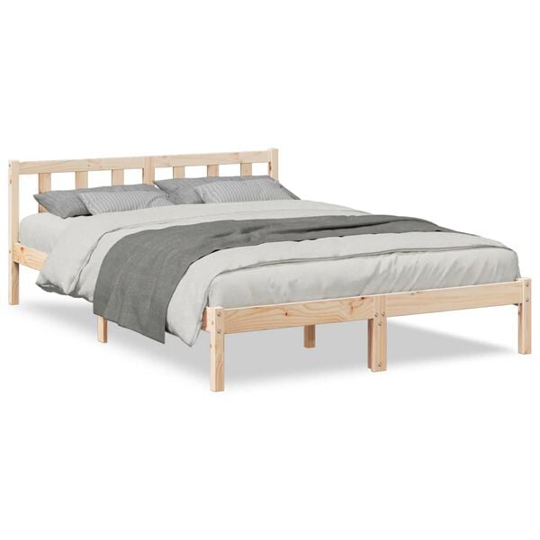 vidaXL Cama extra longa sem colch&atilde;o 160x210 cm madeira de pinho maci&ccedil;a