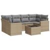 vidaXL 7 pcs conjunto de sof&aacute;s p/ jardim com almofad&otilde;es vime PE bege