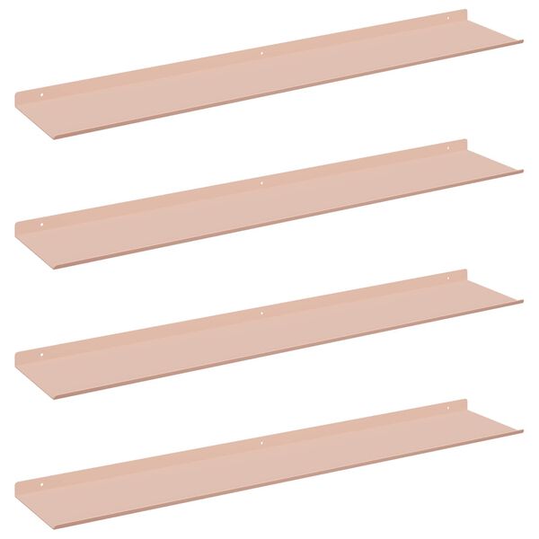 vidaXL Prateleira Flutuante 4 pcs Rosa 100 x 18 x 2,5 cm A&ccedil;o