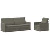 vidaXL Conjunto de Sof&aacute;s 2 pcs Cinzento-claro Tecido de Veludo Cotele