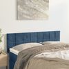 vidaXL Cabeceira de cama 2 pcs veludo 72x5x78/88 cm azul-escuro