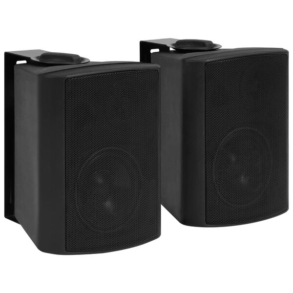 vidaXL Colunas de som para parede interior/exterior 2 pcs 80 W preto