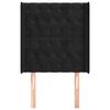 vidaXL Cabeceira de cama c/ abas veludo 83x16x118/128 cm preto