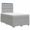 vidaXL Cama Box com LED e Colch&atilde;o Cinzento-claro 120 x 190 cm Tecido